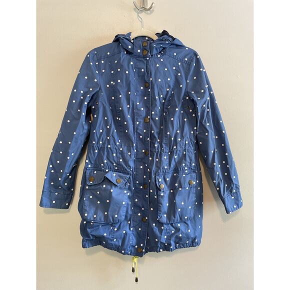 Boden Size 6 (UK10) Spring Parka Jacket Blue Polka Dot 100% Cotton - Picture 1 of 7